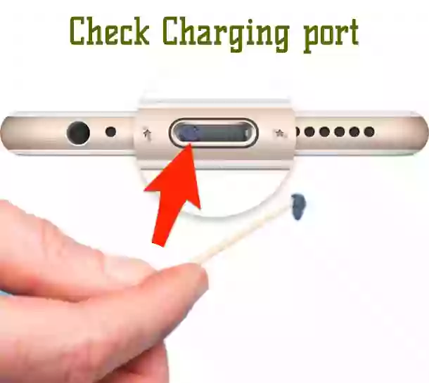 check iPhone charging port